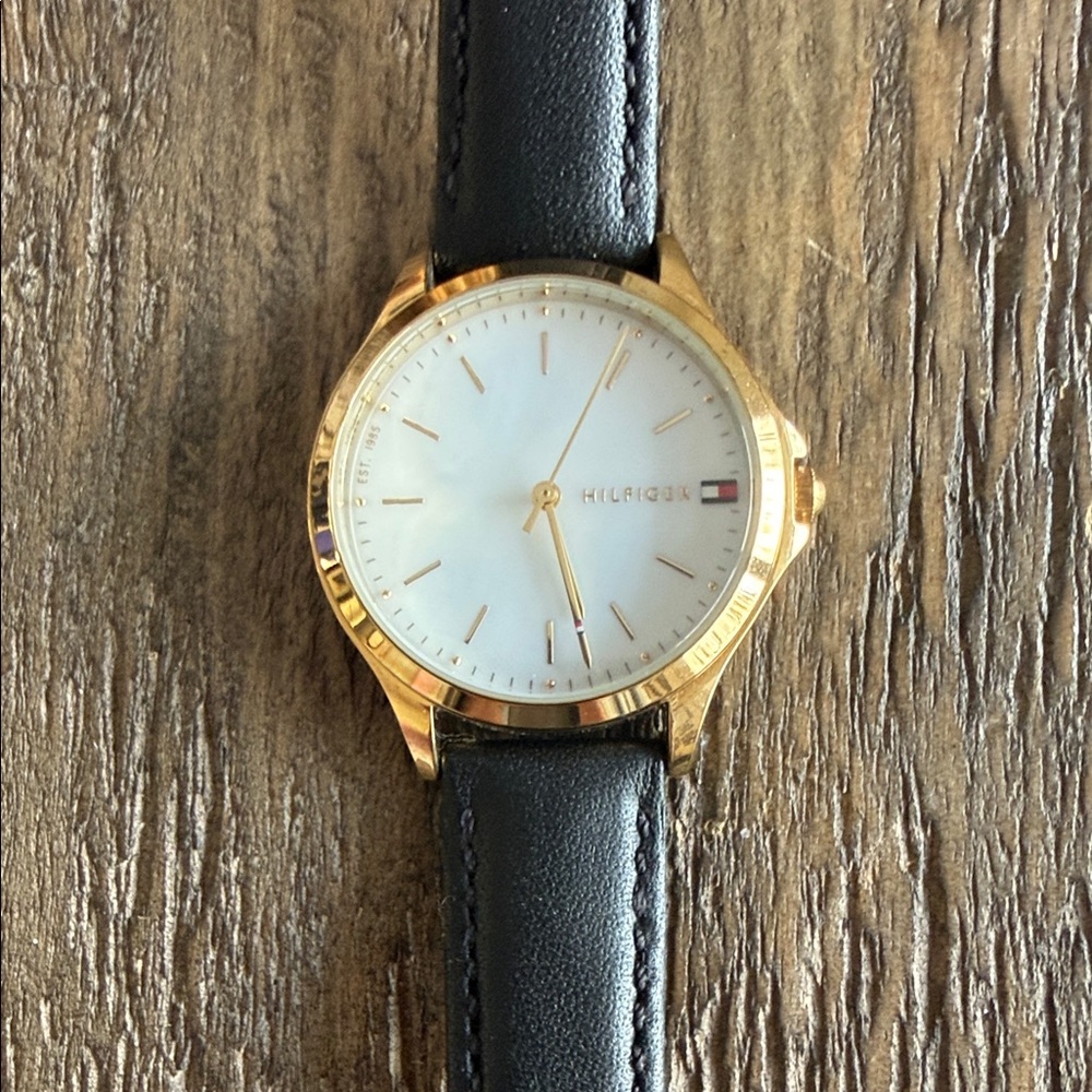 Tommy Hilfiger Gold and Black Women's Watch